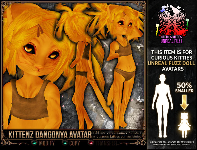 [Mesh] =^.^= Curious Kitties Unreal Fuzz - Kittenz Dangonya Avatar 