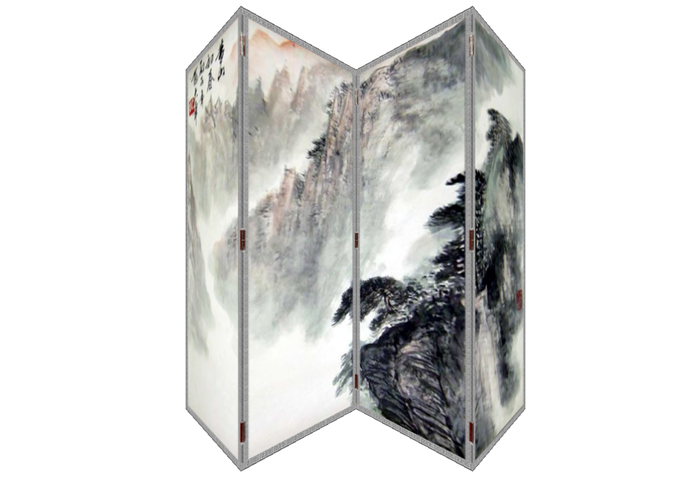 L.M. Chinese Mt_huangshan screen divider separator hinged