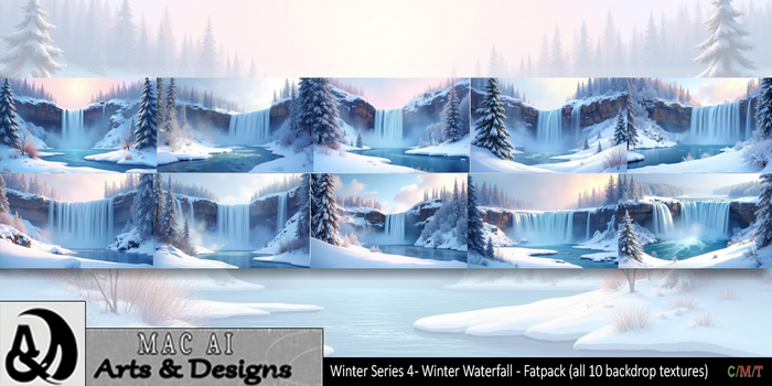 Winter Backdrop Fatpack - Winter Waterfall (1 - 10)