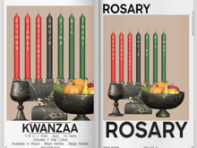 Rosary. Kwanzaa . Set Black Marble