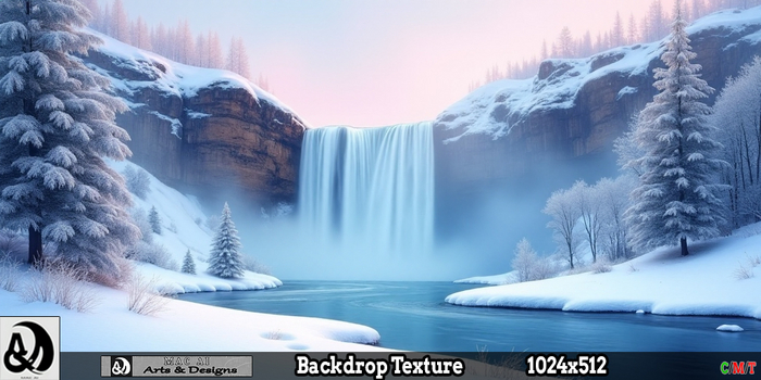 Winter Backdrop - Winter Waterfall 3