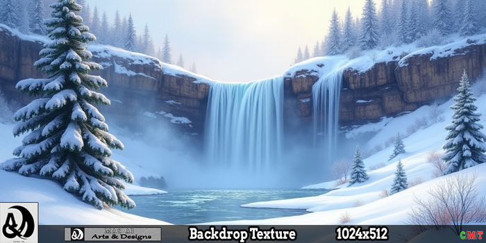 Winter Backdrop - Winter Waterfall 4