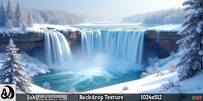 Winter Backdrop - Winter Waterfall 6