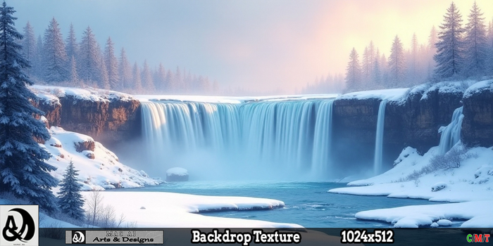 Winter Backdrop - Winter Waterfall 7