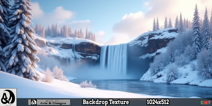 Winter Backdrop - Winter Waterfall 8