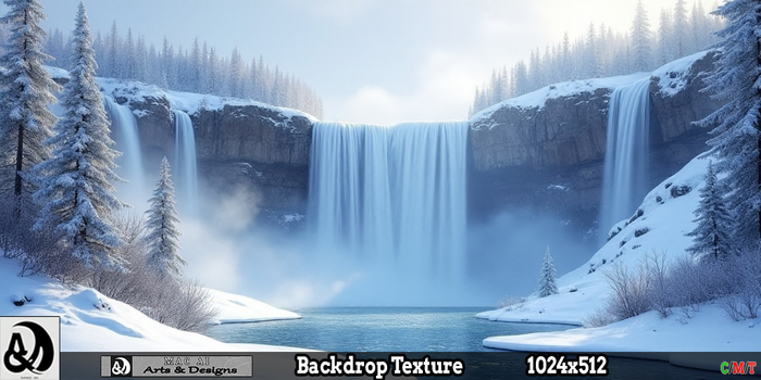 Winter Backdrop - Winter Waterfall 9