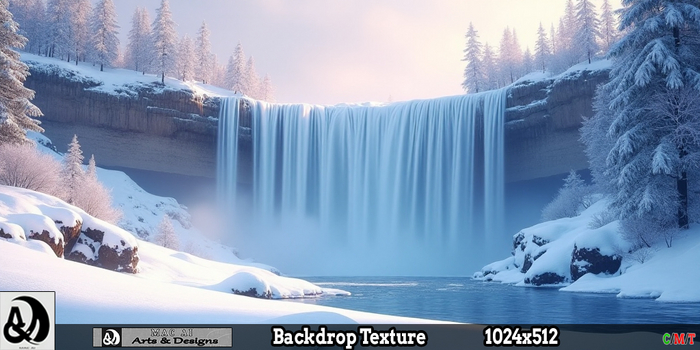 Winter Backdrop - Winter Waterfall 10