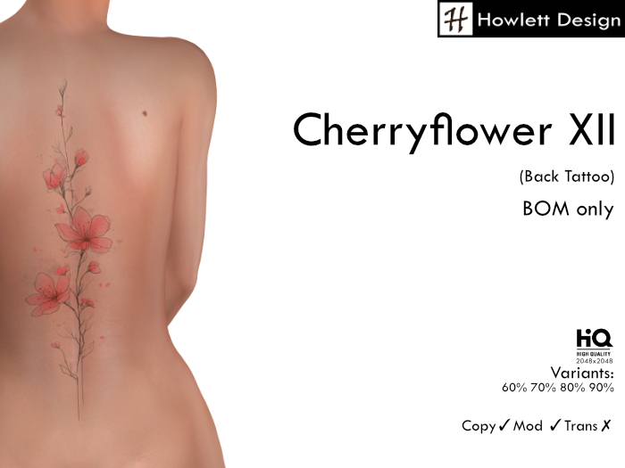 [HDesign] Cherryflower XII (Back Tattoo)