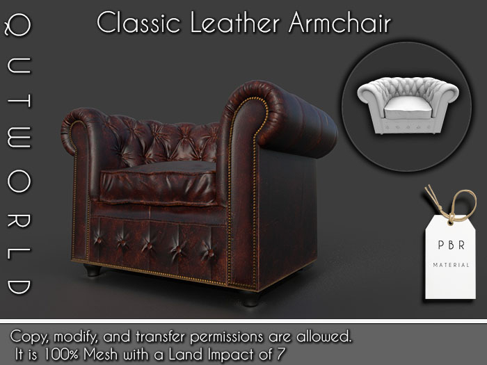 .::QUTWORLDT Classic Leather Armchair [PBR] 