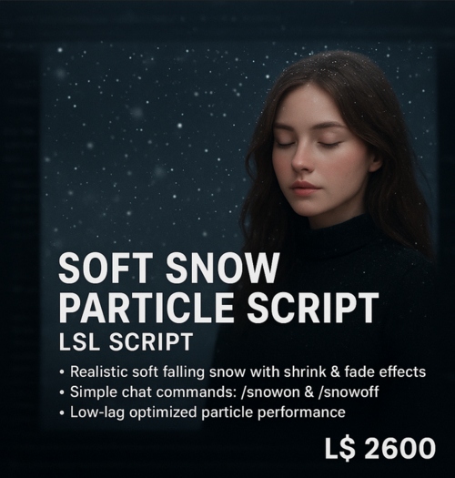 Soft Snow Particle Effect Script (Full Perm) – Realistic Falling Snow, Chat Command Control, Smooth Winter FX for HUD & 