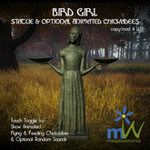 Bird Girl Statue with Feeder Option