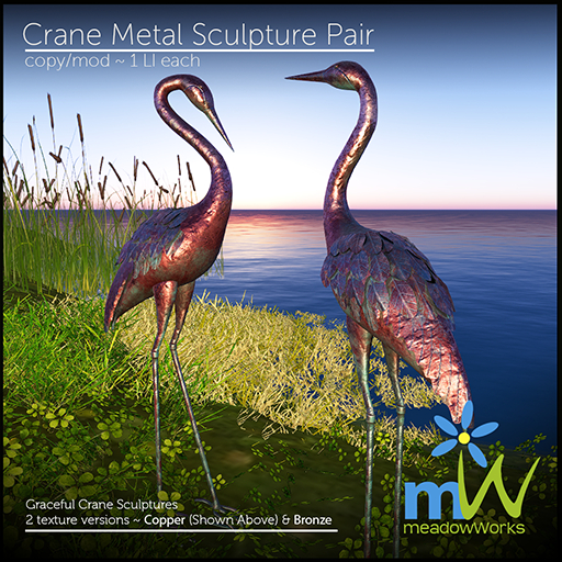 Crane Sculptures - Copper