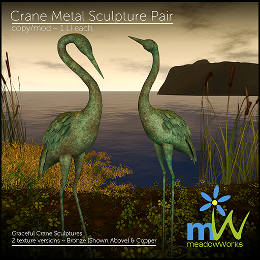 Crane Sculptures - Bronze
