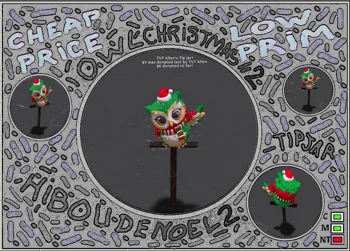 CHRISTMAS OWL TIPJAR 2