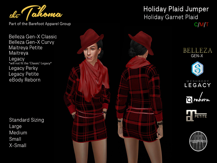 HOLIDAY GARNET / Plaid Holiday Jumper
