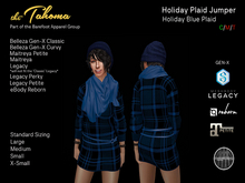 HOLIDAY BLUE / Plaid Holiday Jumper