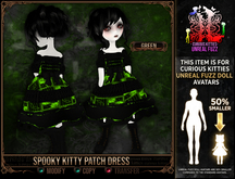 *C:K* Spooky Kitty Patch Dress - Green