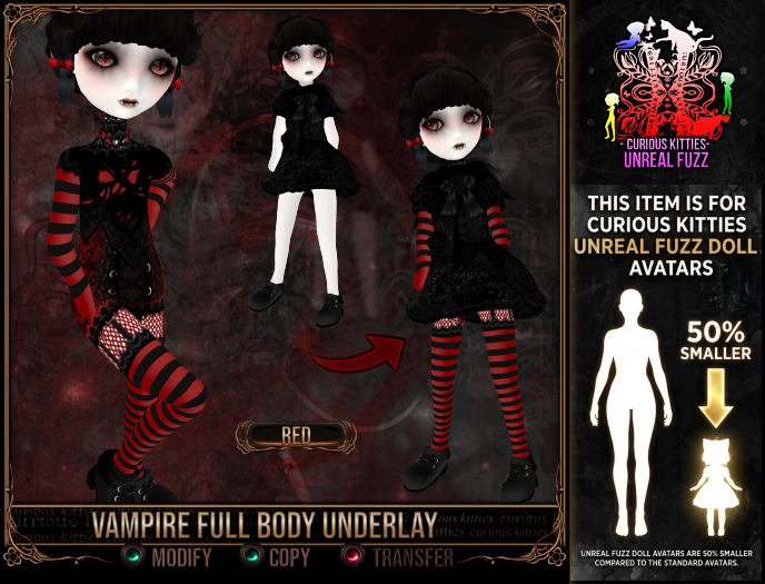 *C:K* Vampire Full Body Underlay - Red