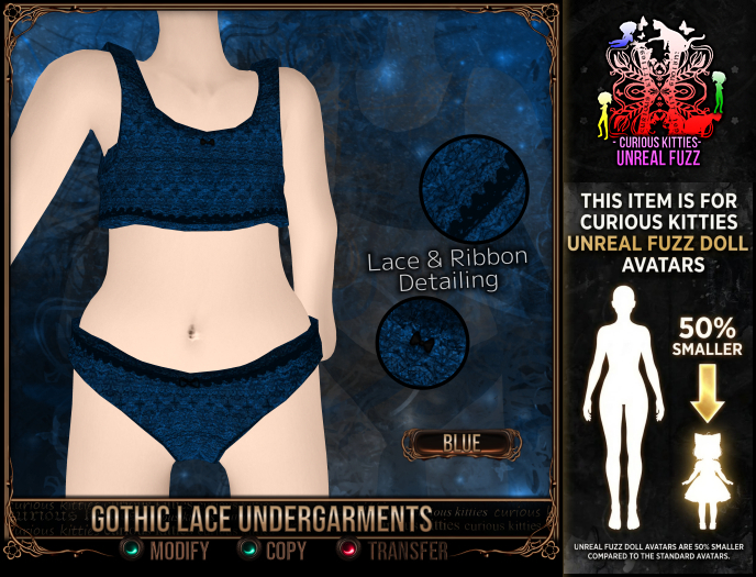 *C:K* Gothic Lace Undergarments - Blue