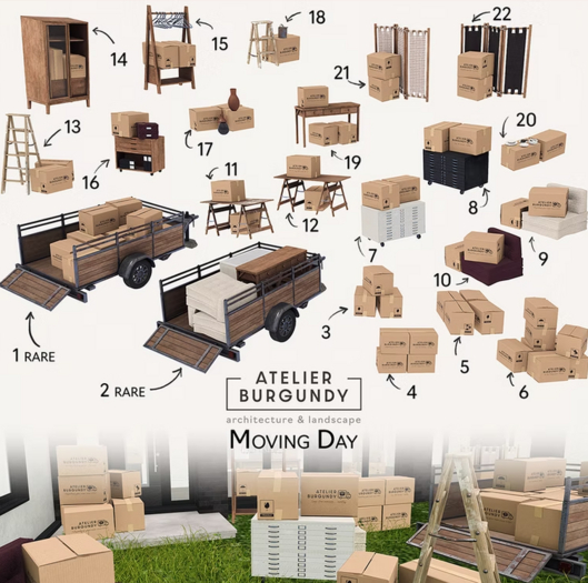 14 Atelier Burgundy . Moving Day Cabinet