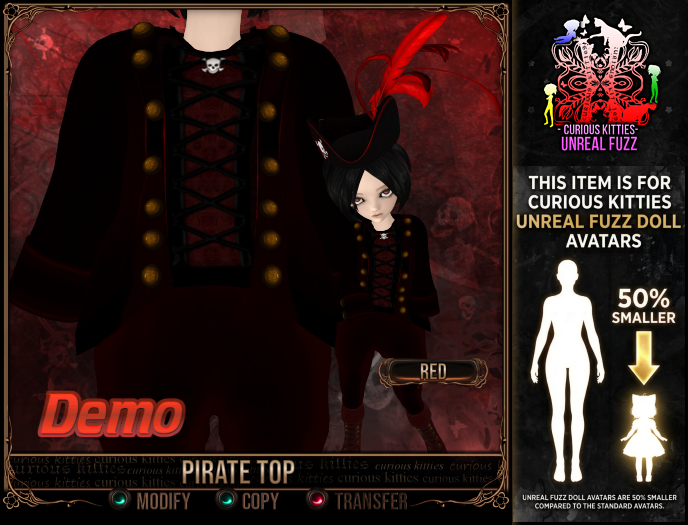 *C:K* Pirate Top - Red DEMO