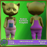 Peeps Mesh Dinkies DK024 Overalls Long Full Perm Template