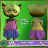 Peeps Mesh Dinkies DK025 Dress Vneck Pleat Skirt Full Perm Template