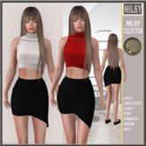 CHAINED SWEATER WITH ASYMETRIC SKIRT,2OPTIONS