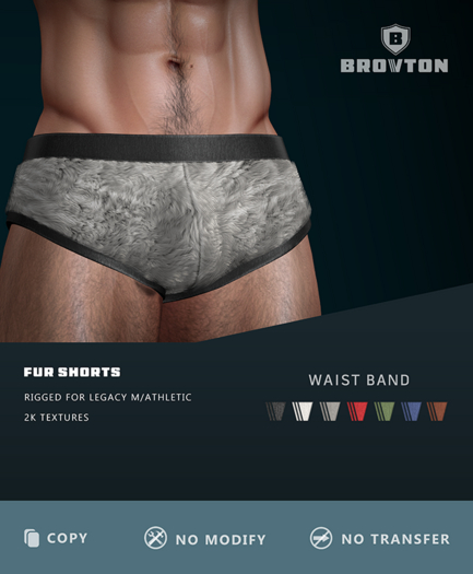 Brovton - White Fur Shorts 