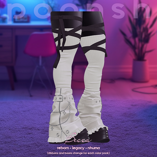 - POONSH - Becca Boots (white)