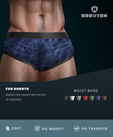 Brovton - Blue Fur Shorts