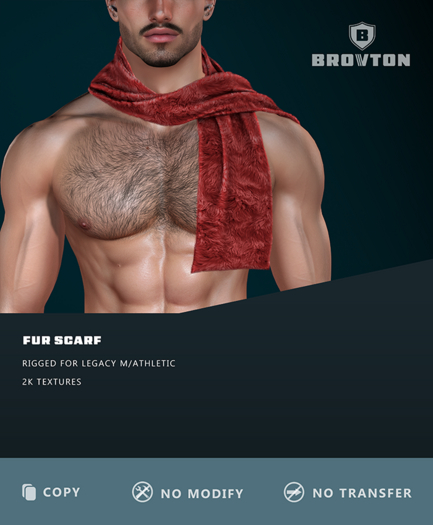 Brovton - Red Fur Scarf