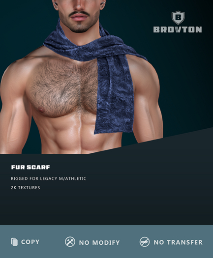 Brovton - Blue Fur Scarf