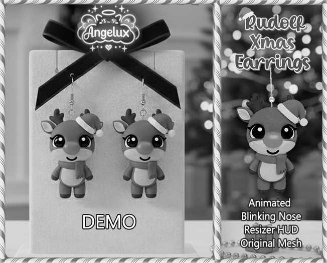 *Angelux* Rudolf Xmas Earrings DEMO