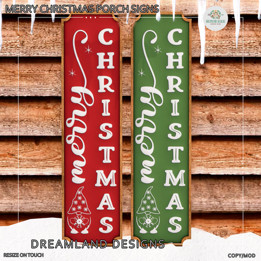 DD Merry Christmas Porch Signs