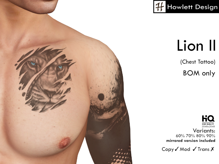 [HDesign] Lion II (Chest Tattoo)