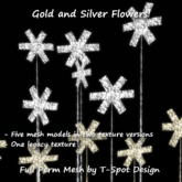 T-Spot Mesh - Gold and Silver Flowers - FP - LI=0.5-1.0