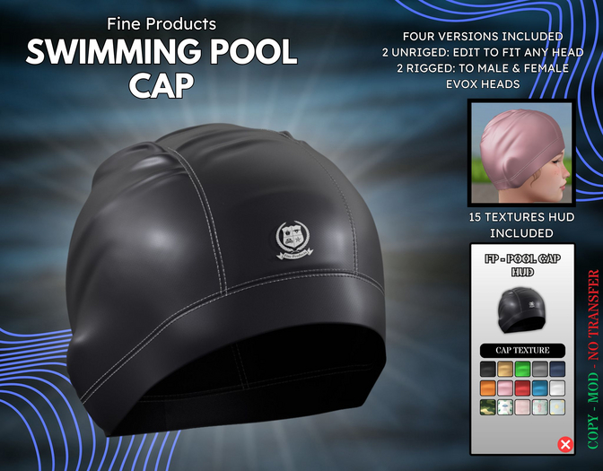 FP - SWIMMING POOL CAP - UNISEX (RIGGED LEL EVOX & UNRIGGED)