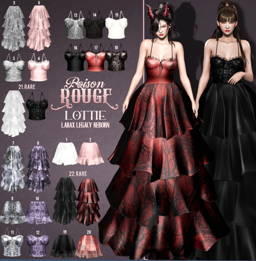 22. POISON ROUGE Lottie Black & Goth Skirts legacy RARE