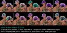 subVersion - Purple & Green Baseball Cap with Texture Changer & Resize