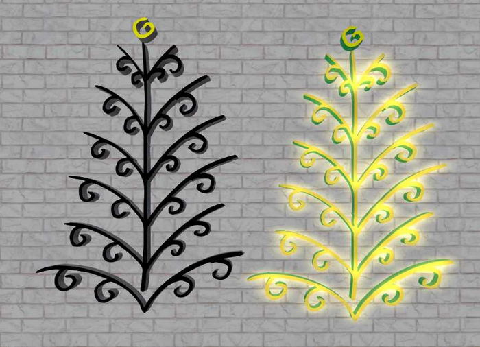 Panel Silhouette Christmas Tree #03