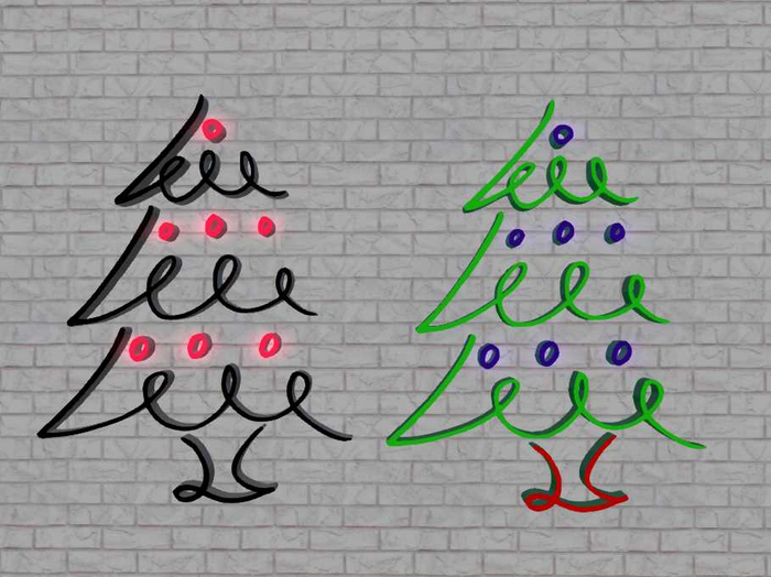 Panel Silhouette Christmas Tree #05