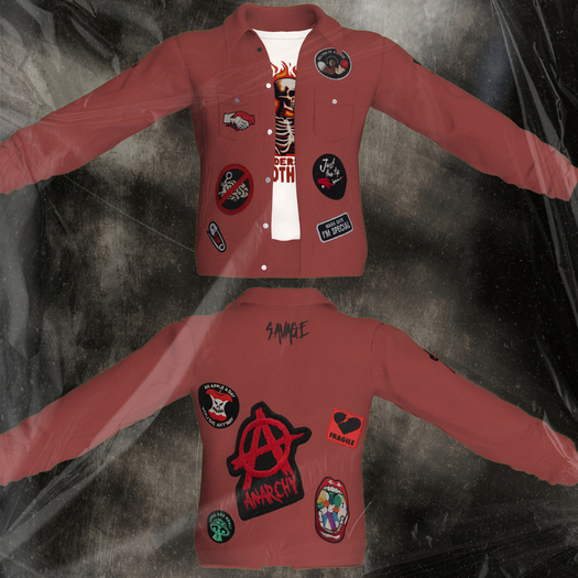 *SAVAGE* Zane V2 - Denim Jacket Red