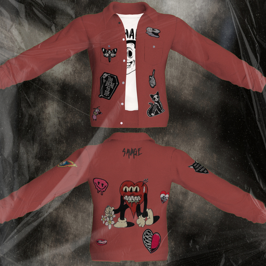 *SAVAGE* Zane V1 - Denim Jacket Red