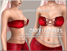 Rasberry Leather Tube Top