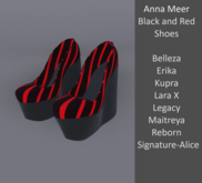Anna Meer Black and Red Striped Shoes on Platform