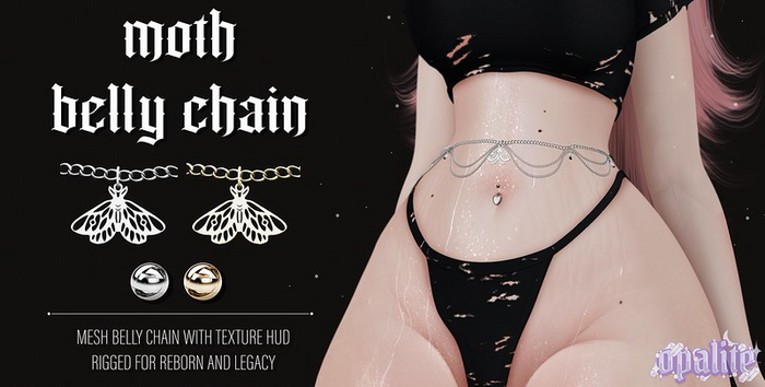 .:opalite:. Moth Belly Chain (Legacy)