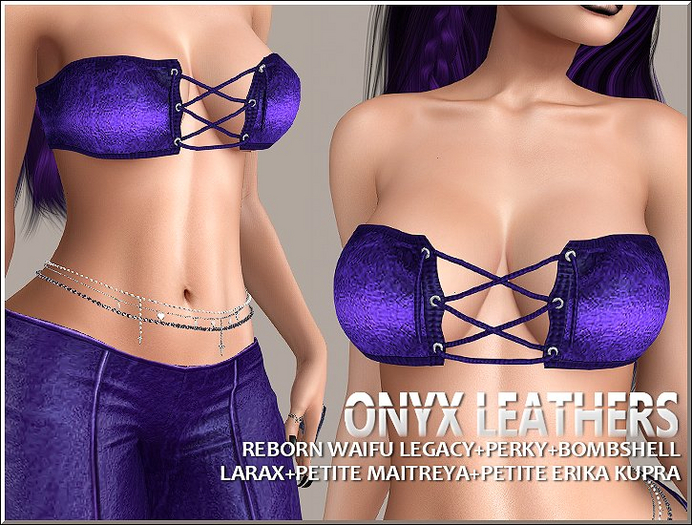 Purple Leather Tube Top