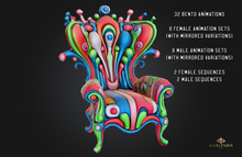 Chromatic Throne Chair – 32 Bento Animations – Colorful Gothic Decor