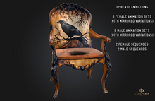 Raven Throne Chair – 32 Bento Animations – Gothic & Elegant Decor